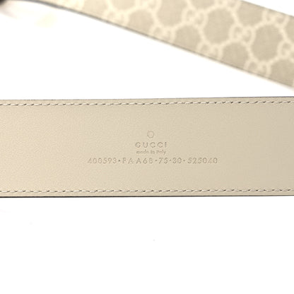Gucci GG Supreme Monogram Calfskin Double G 40mm Belt 75 30 Off White 3 of 4