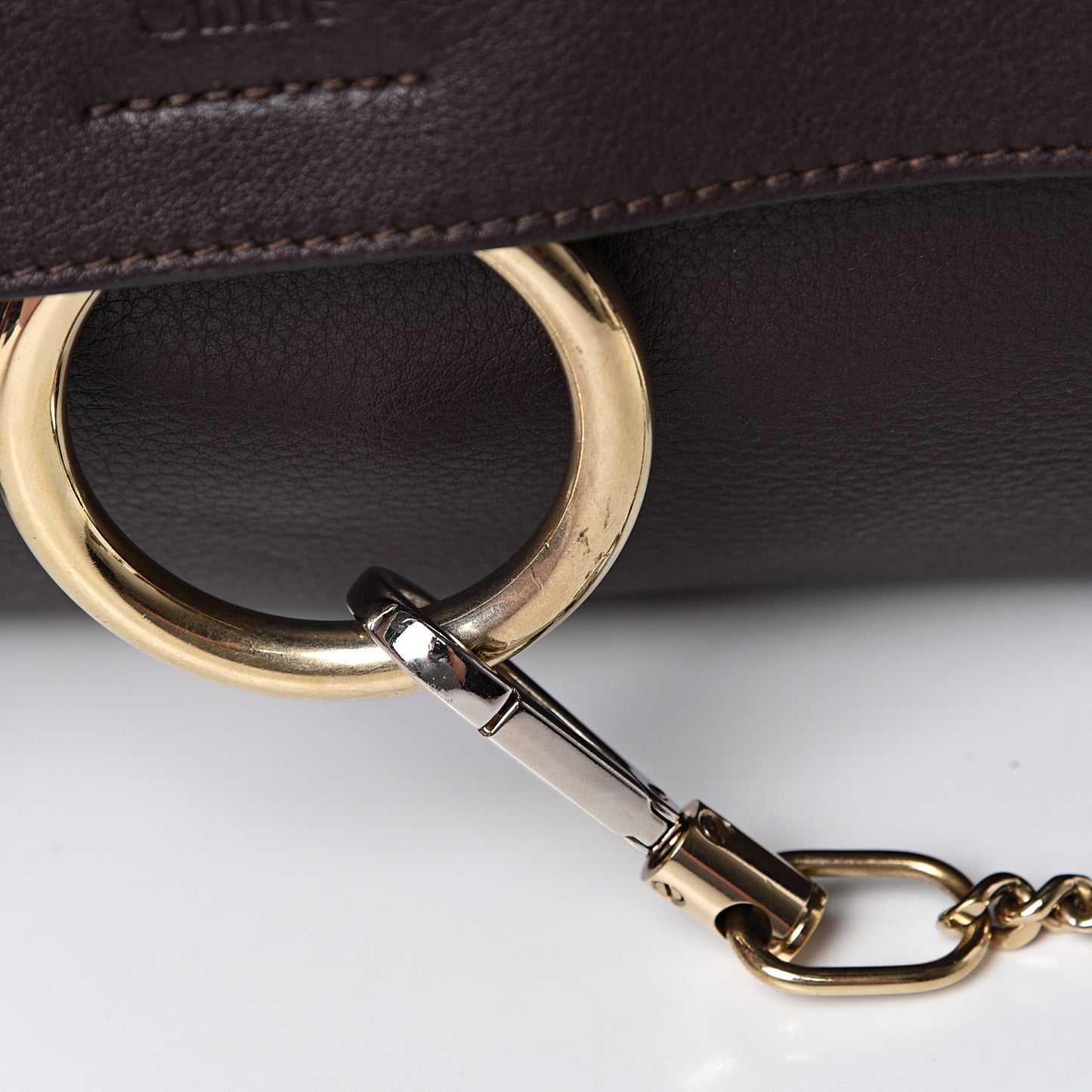 Calfskin Medium Faye Day Shoulder Bag Carbon Brown