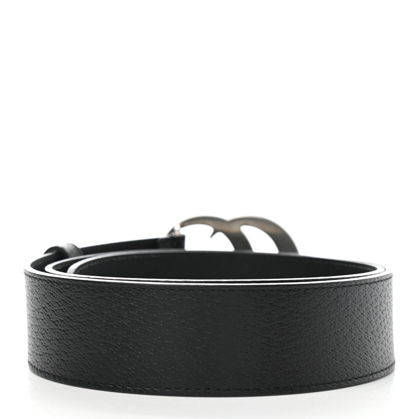 Textured Dollar Calfskin Nickel Double G 40mm Belt 90 36 Black