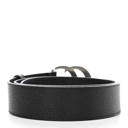 Gucci Textured Dollar Calfskin Nickel Double G 40mm Belt 90 36 Black 2 of 3