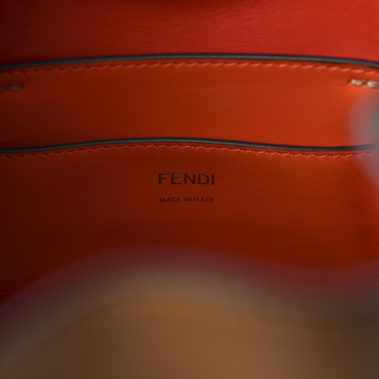 Vitello Grace F is Fendi Stamp Patch Perforated Small Mon Tresor Bucket Bag Nocciola