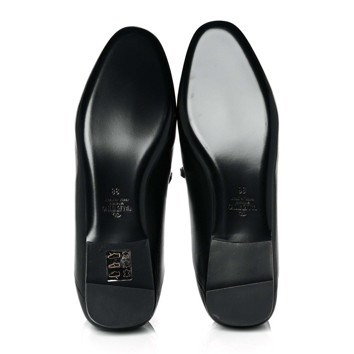 Valentino Garavani Nappa Stud Sign Loafers 38 Black 5 of 9