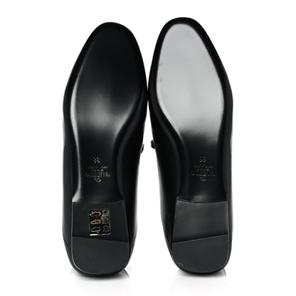 Valentino Garavani Nappa Stud Sign Loafers 38 Black 5 of 9