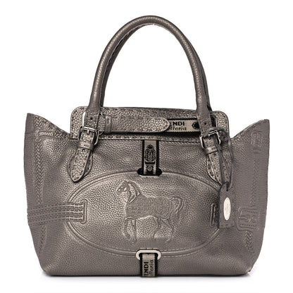 Fendi Cuoio Romano Selleria Small Villa Borghese Tote Peltro 1 of 10