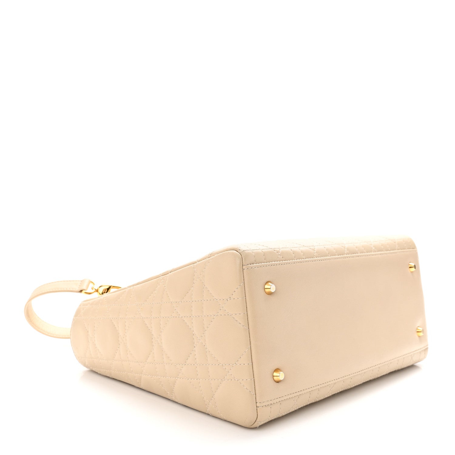 Christian Dior Lambskin Cannage Medium Lady Dior Beige 4 of 13