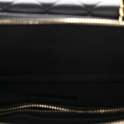 Chanel Lambskin Quilted Chain Top Handle Clutch With Chain Black 4 of 9