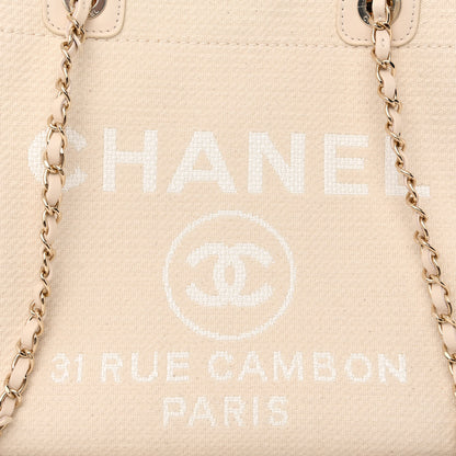 Chanel Mixed Fibers Small Deauville Tote White 10 of 13