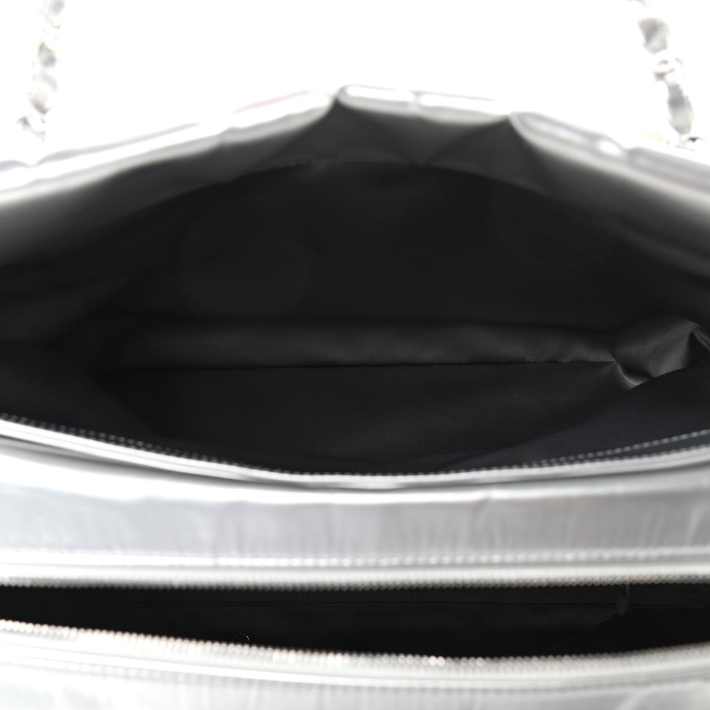 Vinyl Quilted Frozen Shopping Tote Silver