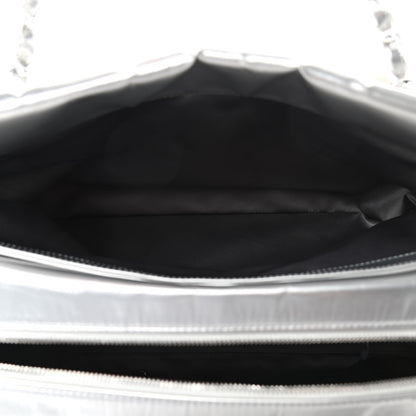 Chanel Vinyl Quilted Frozen Shopping Tote Silver 5 of 13