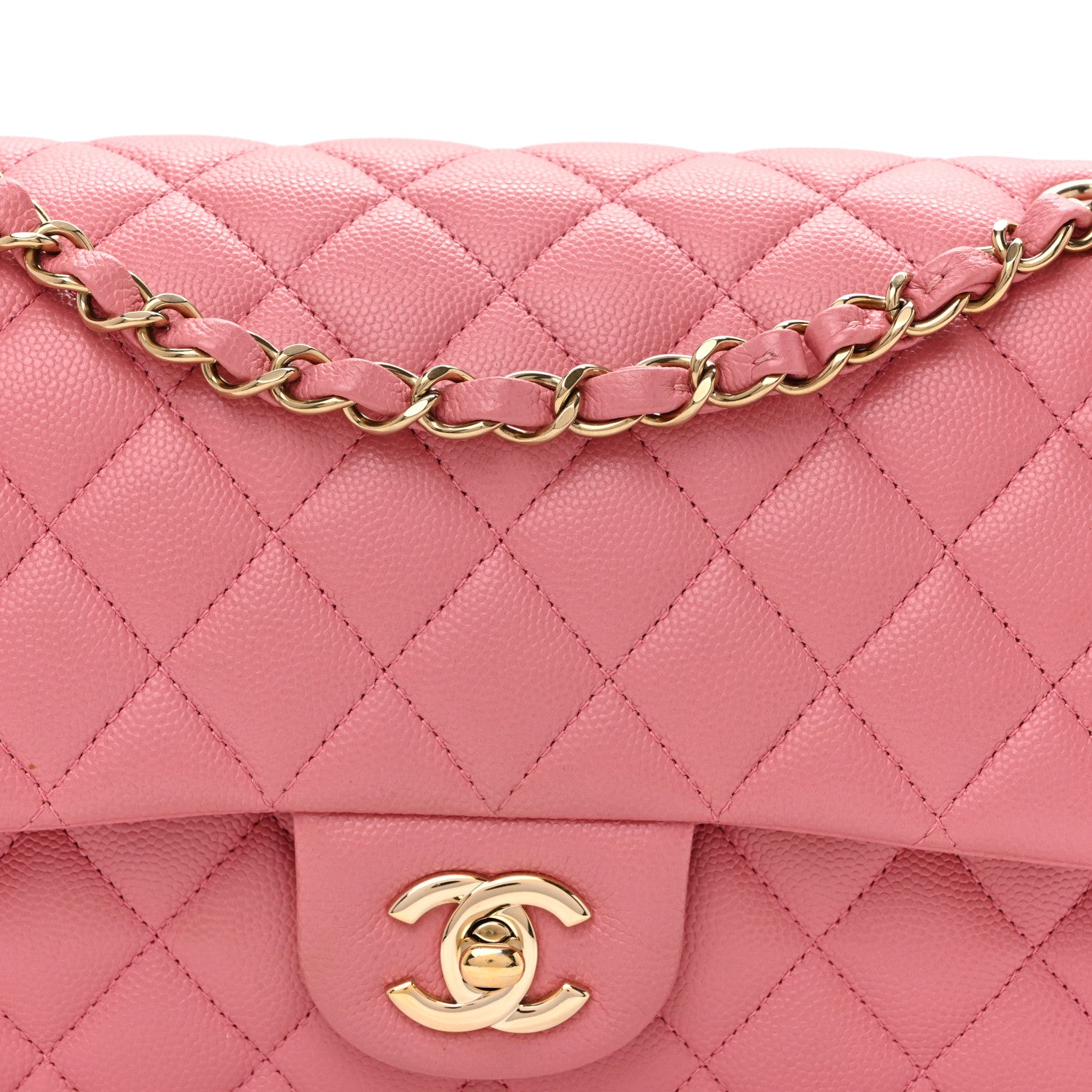 Chanel Caviar Quilted Medium Double Flap Pink 8 of 12
