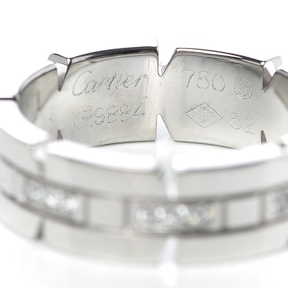 Cartier 18K White Gold Diamond 6mm Tank Francaise Band Ring 52 6 4 of 4