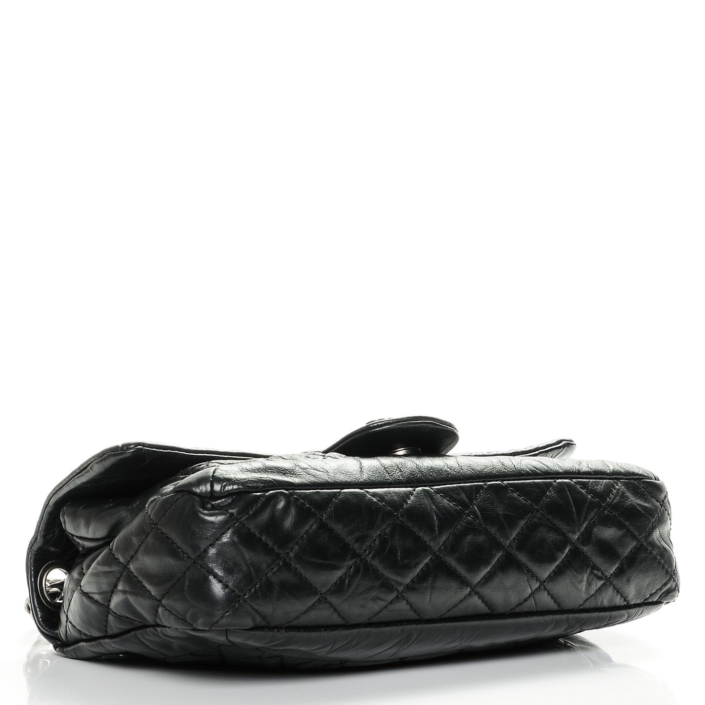 Aged Calfskin Coco Rider Flap Black