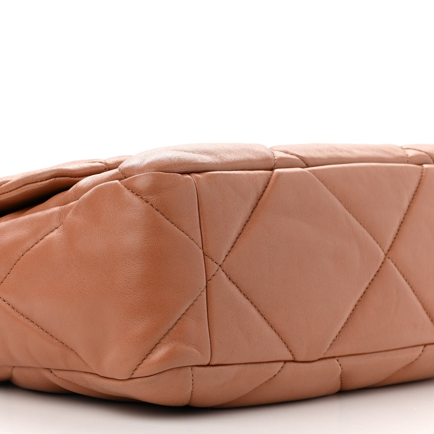 Lambskin Quilted Large Chanel 19 Flap Brown