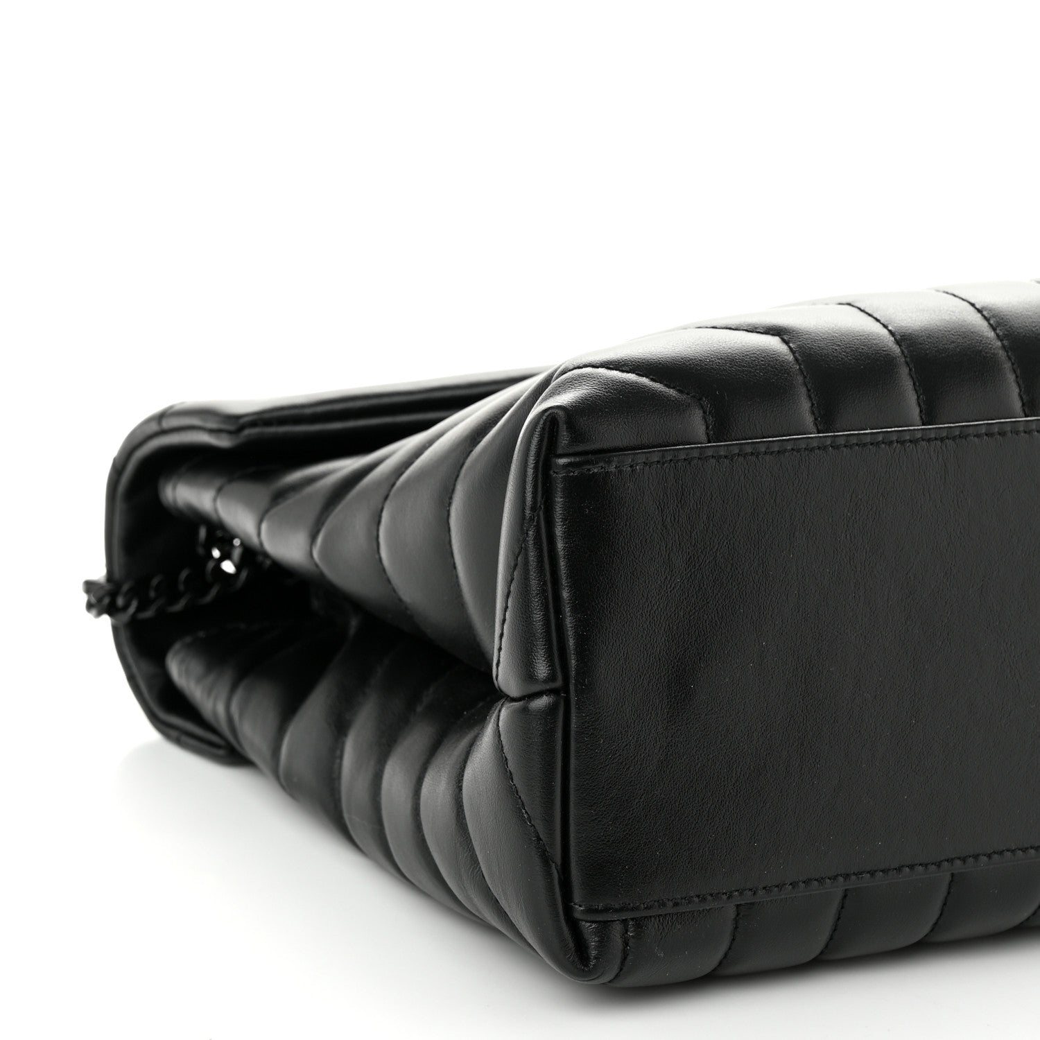 Saint Laurent Calfskin Y Quilted Monogram Monochrome Medium Loulou Chain Satchel Black 10 of 11
