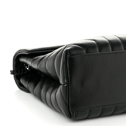 Saint Laurent Calfskin Y Quilted Monogram Monochrome Medium Loulou Chain Satchel Black 10 of 11