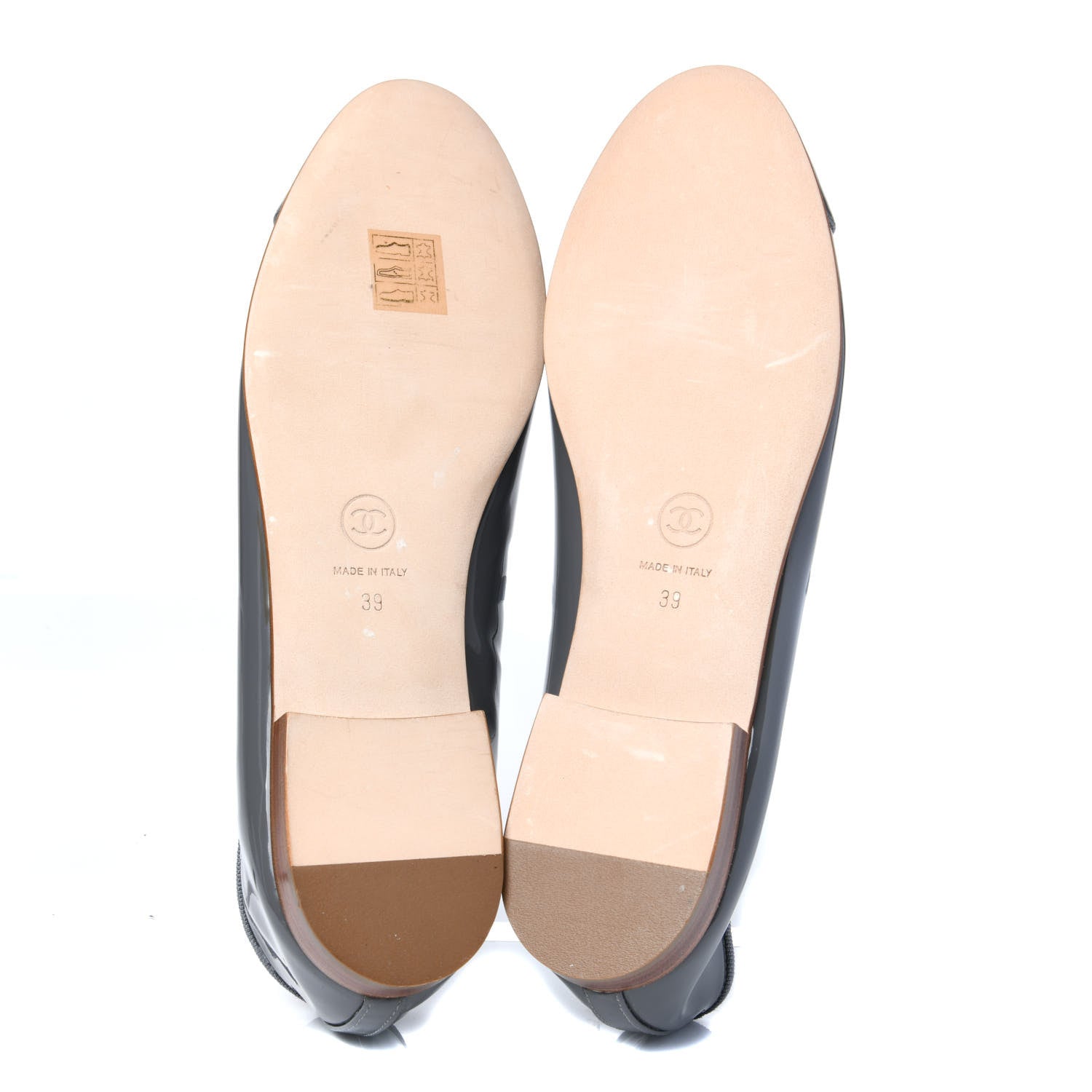 Chanel Patent Calfskin CC Cap Toe Ballerina Flats 39 Dark Grey 5 of 8