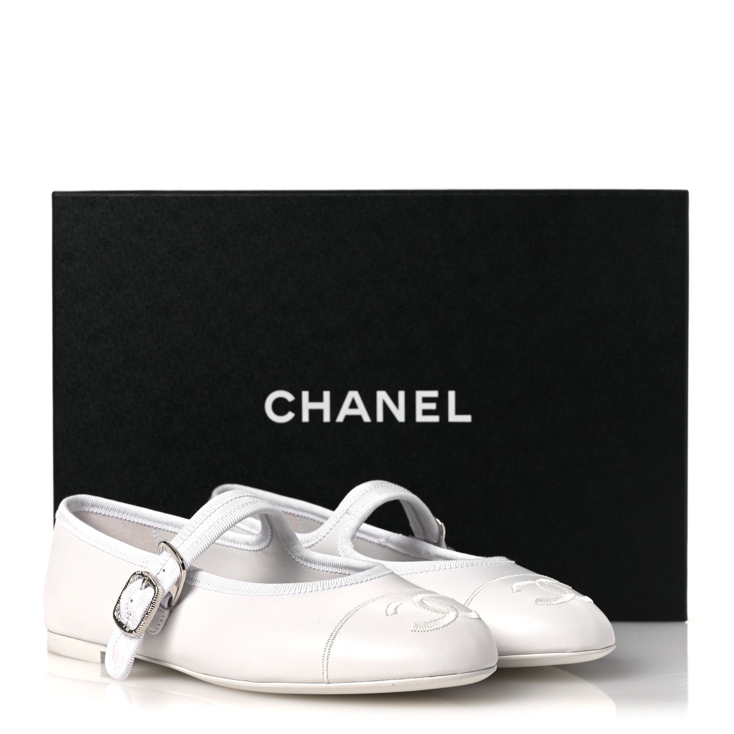 Chanel Lambskin Mary Jane Flats 36.5 White 11 of 11