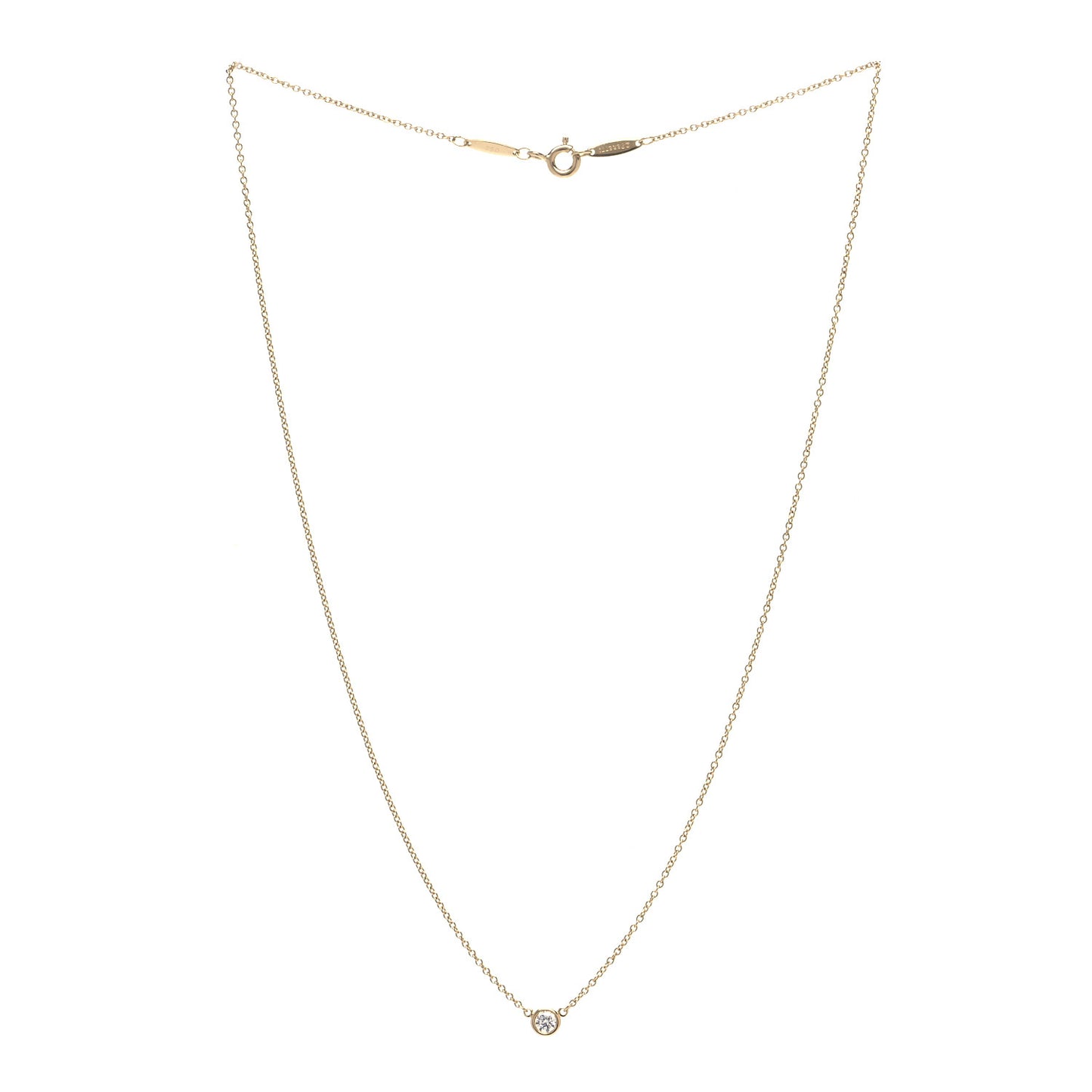 18K Yellow Gold Diamond .14ct Elsa Peretti Diamonds by the Yard Pendant Necklace