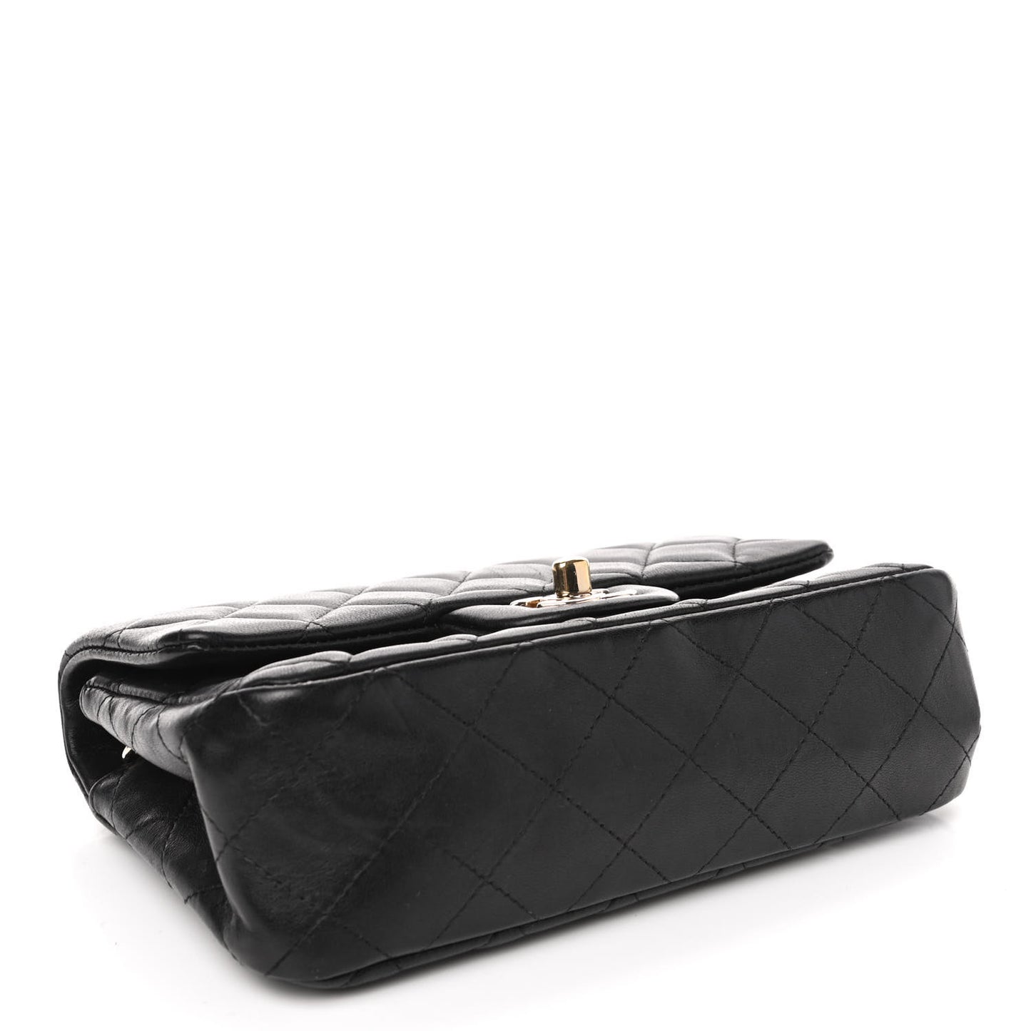 Lambskin Quilted Mini Rectangular Flap Black
