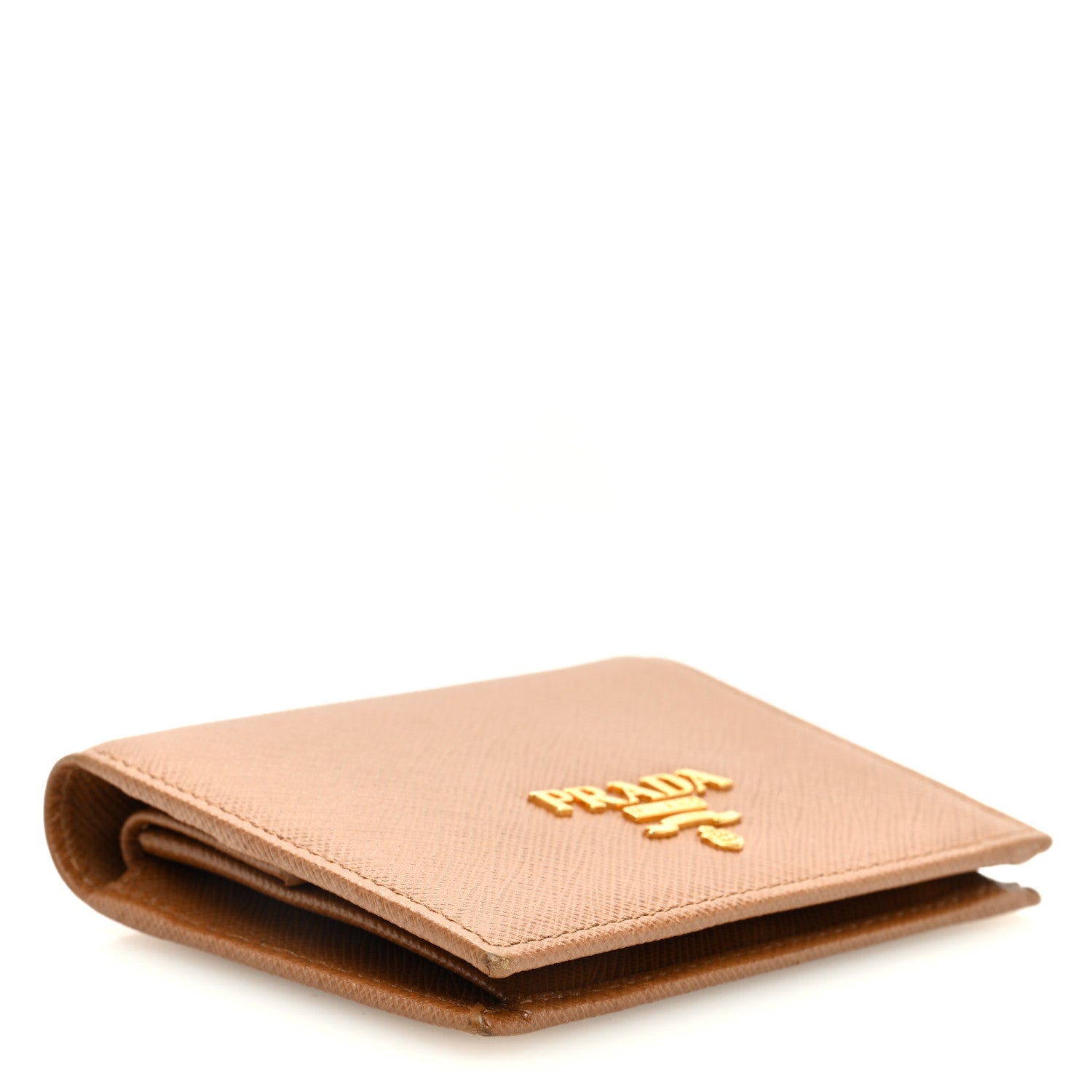 Prada Saffiano Metal Bi-Fold Wallet Caramel 4 of 6