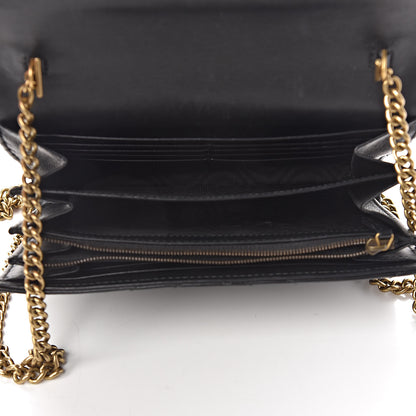 Gucci Calfskin Matelasse GG Marmont Chain Wallet Black 5 of 11