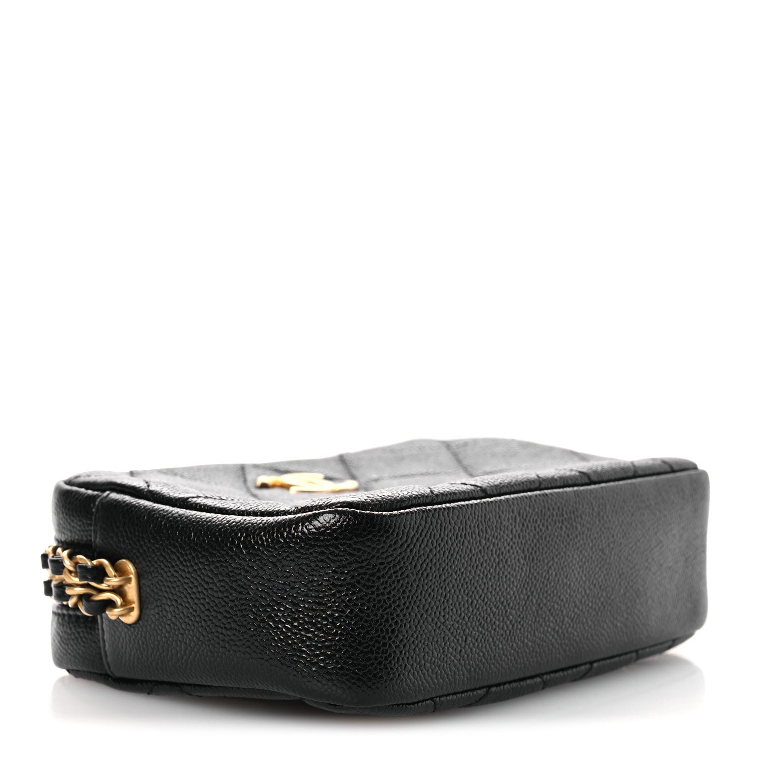 Chanel Shiny Caviar Quilted Chain Melody Camera Bag Black 4 of 10