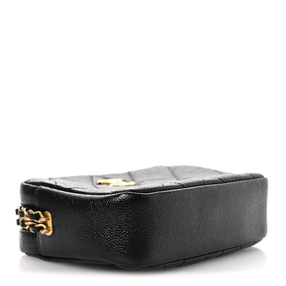 Chanel Shiny Caviar Quilted Chain Melody Camera Bag Black 4 of 10