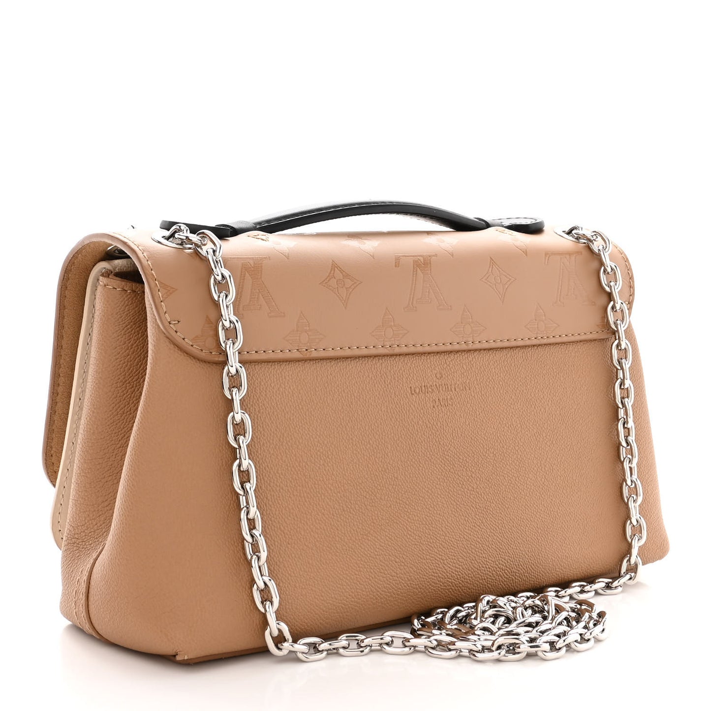 Monogram Cuir Plume Ecume Very Chain Bag Sesame Creme Black