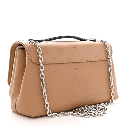 Louis Vuitton Monogram Cuir Plume Ecume Very Chain Bag Sesame Creme Black 3 of 10