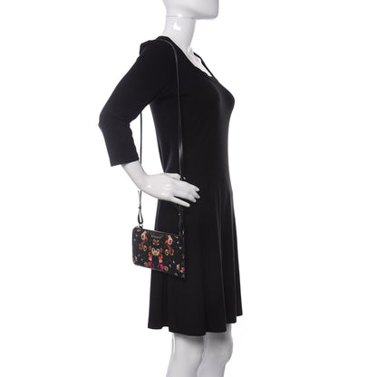 Givenchy Textured Coated Canvas Pansy Print Iconic Pouch Crossbody Black Multicolor 2 of 10