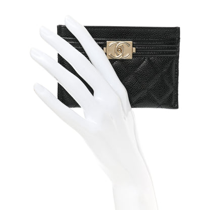 Chanel Caviar Quilted Boy Card Holder Black 2 of 9