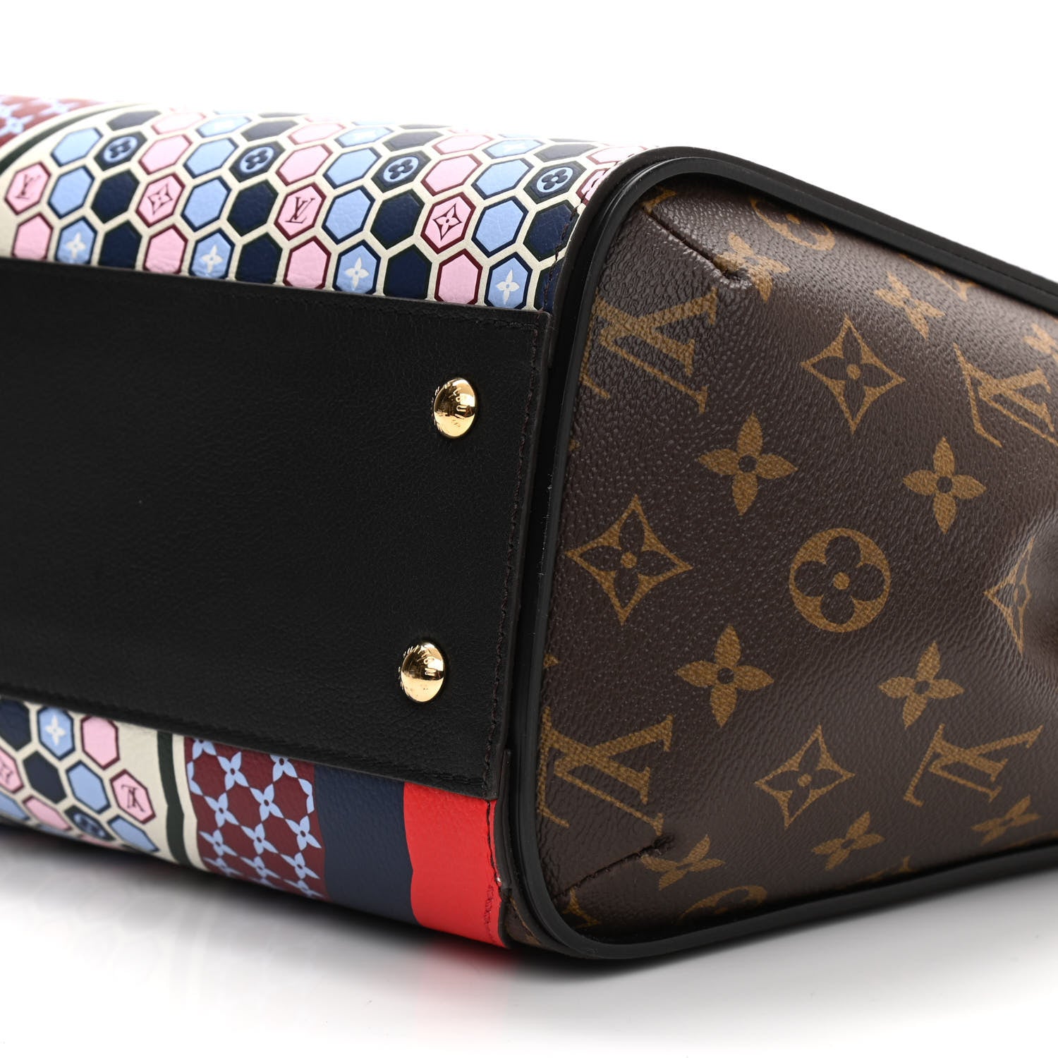 Louis Vuitton Calfskin Monogram Kimono Tote MM Rouge Navy 27 of 28