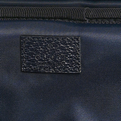 Gucci GG Supreme Monogram Textured Dollar Calfskin Web Large Savoy Trolley Suitcase Beige Blue 5 of 10