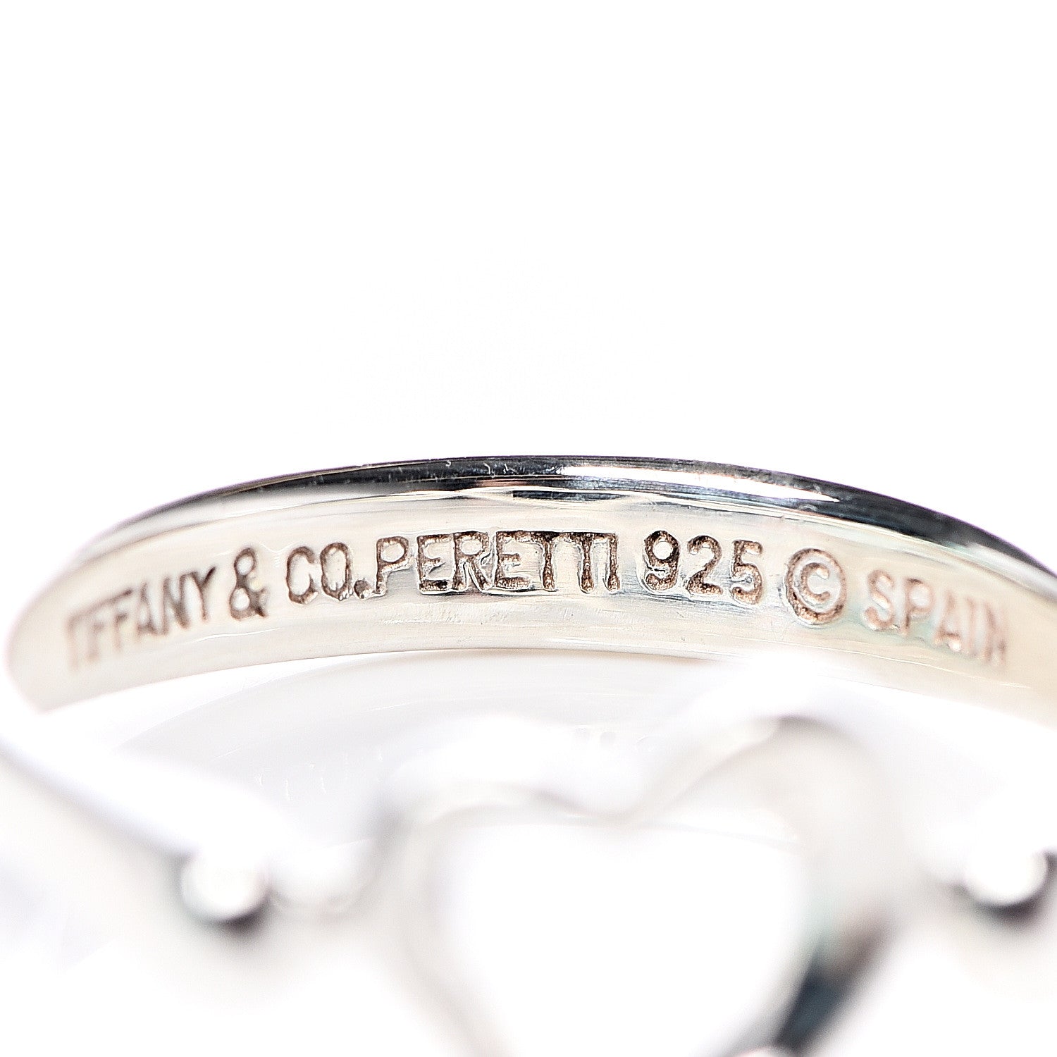 Tiffany Sterling Silver Elsa Peretti Open Heart Ring 53 6.25 5 of 7