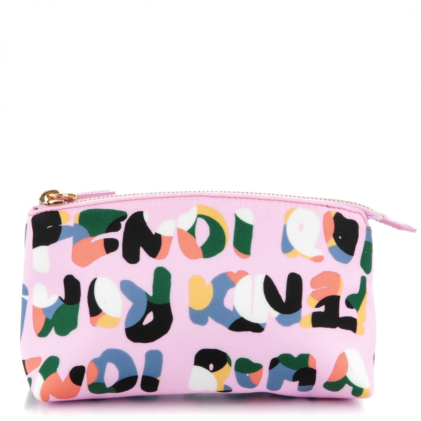 Nylon Roma Print Large Cosmetic Pouch Lavanda Multicolor