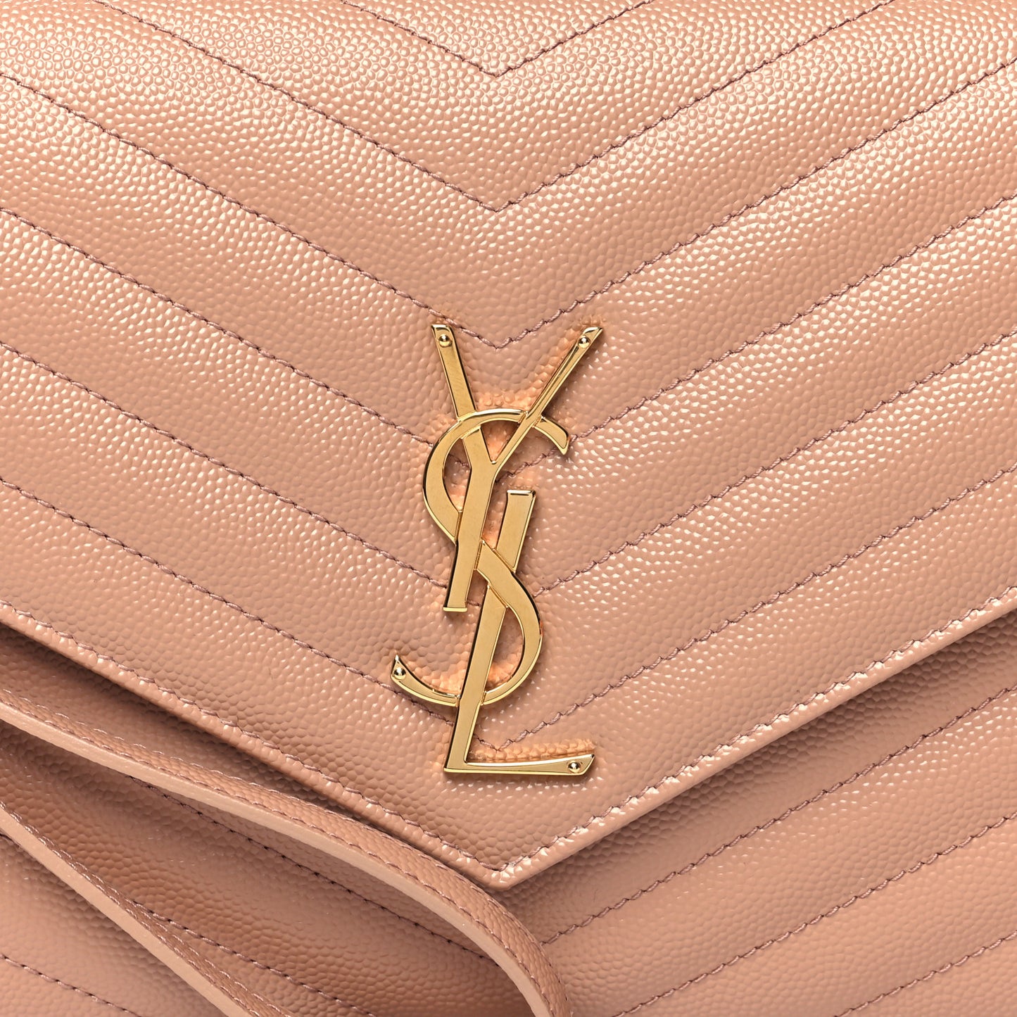 Grain De Poudre Matelasse Chevron Monogram Envelope Clutch Vintage Peach