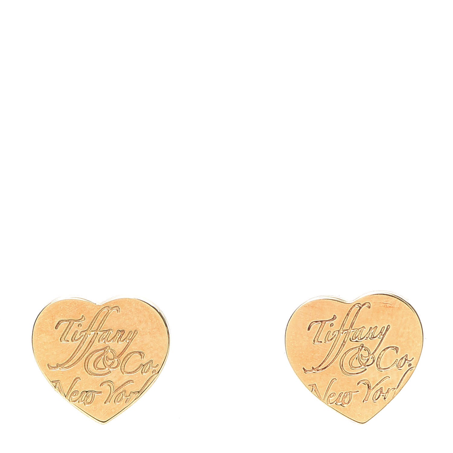 Tiffany 18K Yellow Gold Notes Heart Earrings 1 of 4