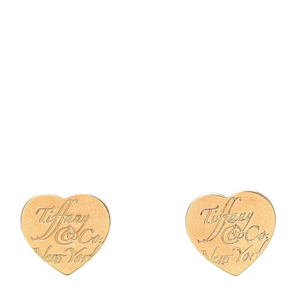 Tiffany 18K Yellow Gold Notes Heart Earrings 1 of 4
