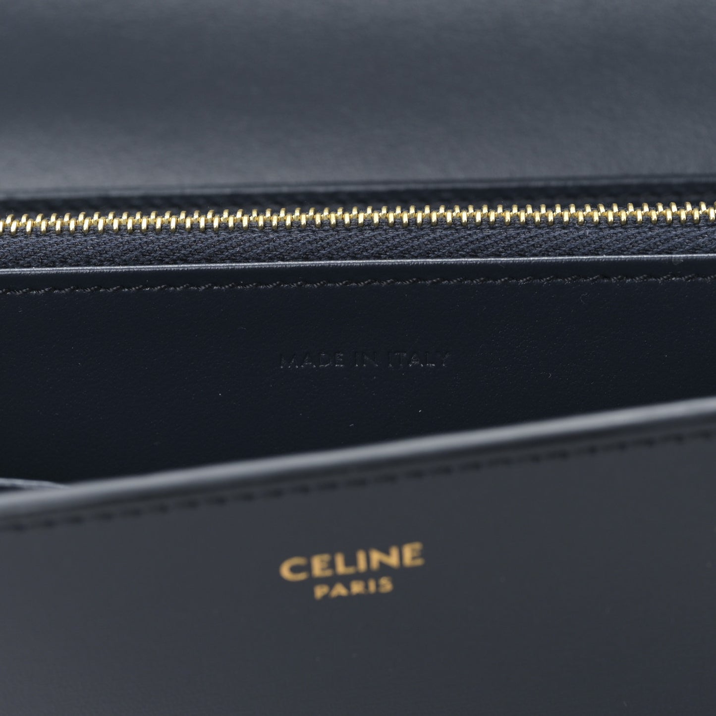 Shiny Calfskin Long Triomphe Wallet Navy