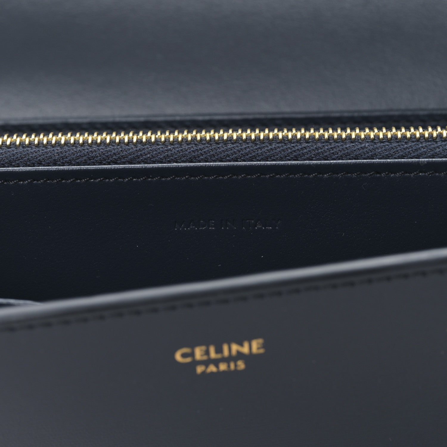 Celine Shiny Calfskin Long Triomphe Wallet Navy 7 of 10