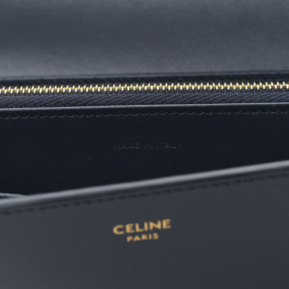 Celine Shiny Calfskin Long Triomphe Wallet Navy 7 of 10