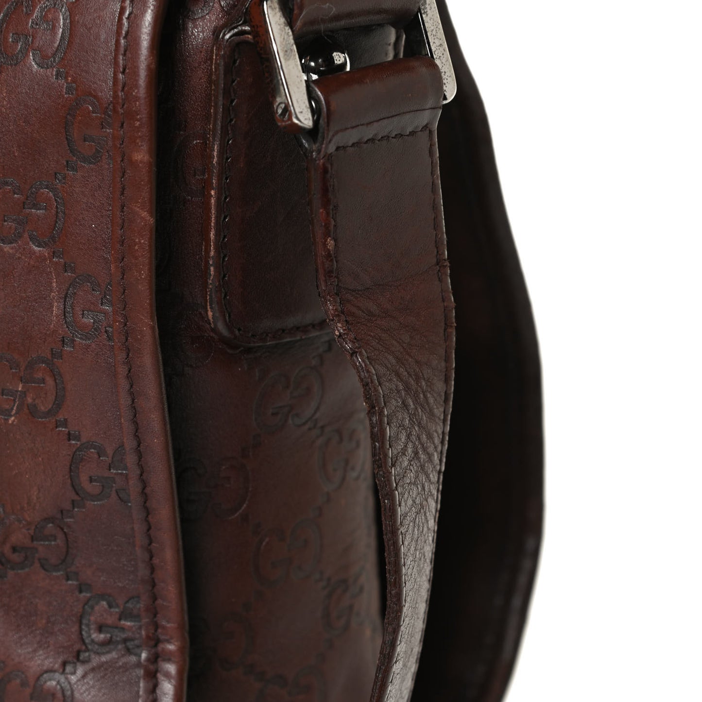 Guccissima Flap Messenger Bag Dark Brown