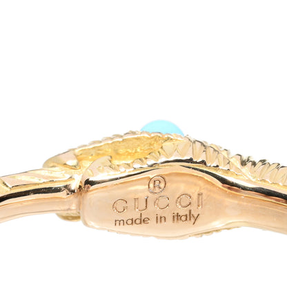 Gucci 18K Yellow Gold Turquoise Ouroboros Snake Ring 49 5 4 of 4