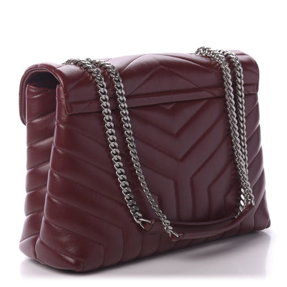 Saint Laurent Calfskin Y Quilted Monogram Medium Loulou Chain Satchel Palissandre 2 of 9