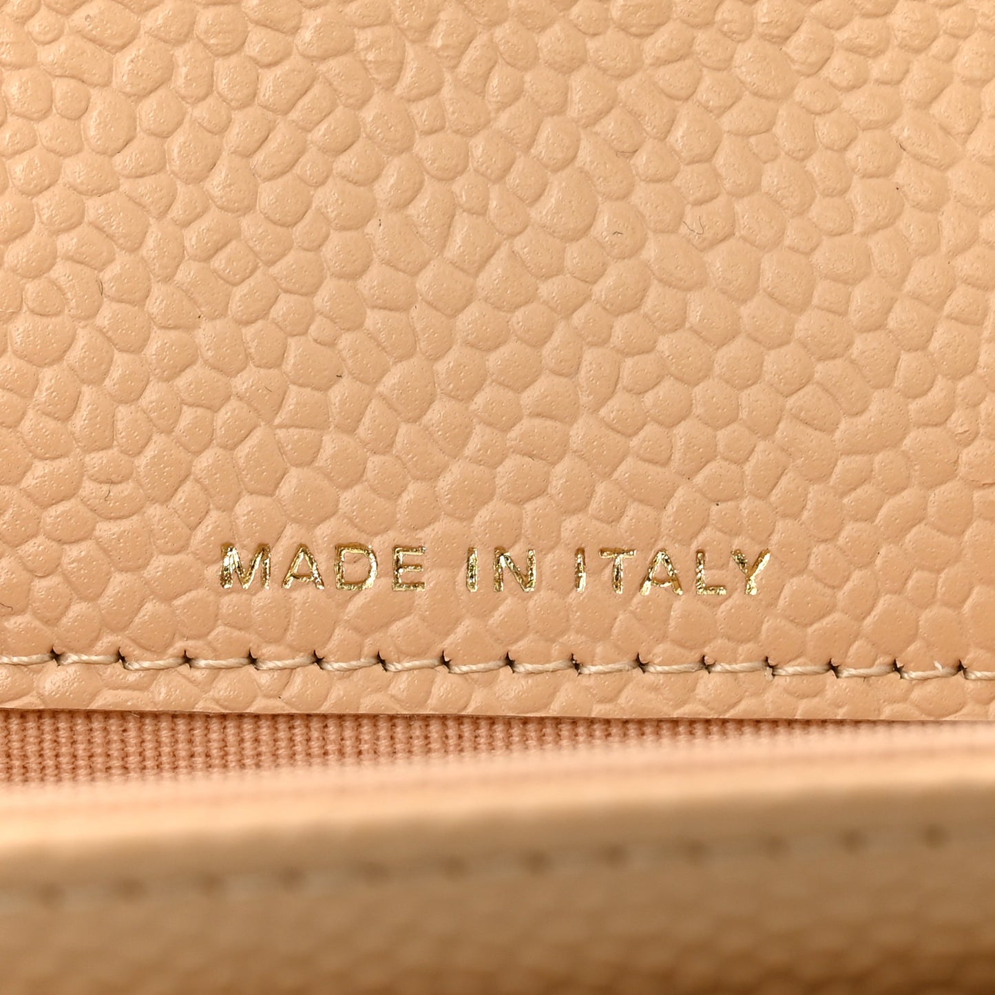 Caviar Quilted Flap Card Holder Wallet Beige