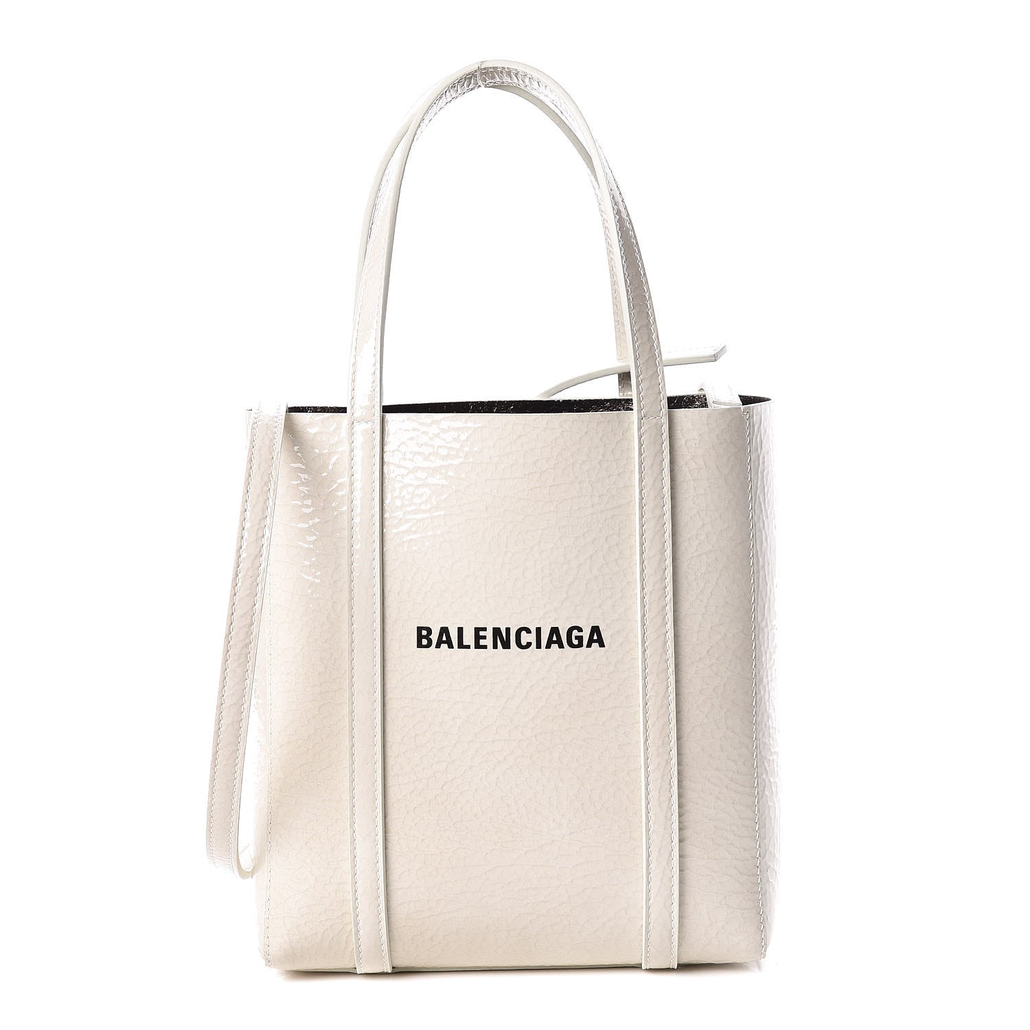 Balenciaga Textured Patent XXS Everyday Tote Oyster Gunmetal 1 of 8