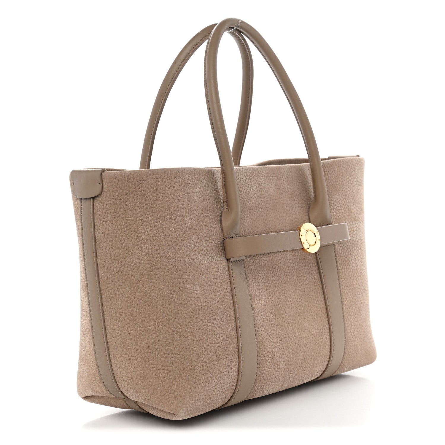 Loro Piana Nubuck Grained Calfskin Small Ghiera Shopper Tote Fume Taupe 4 of 11