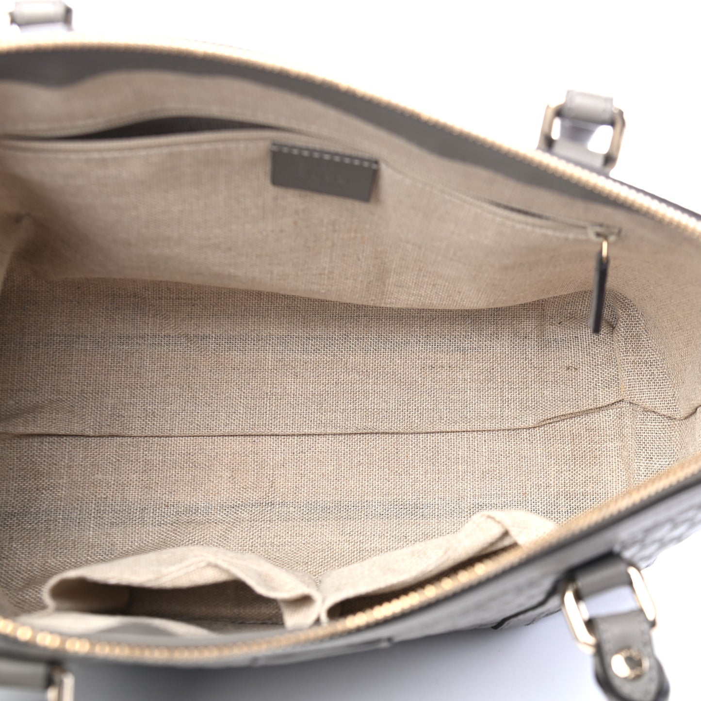 Soft Microguccissima Small Zippered Satchel Loess