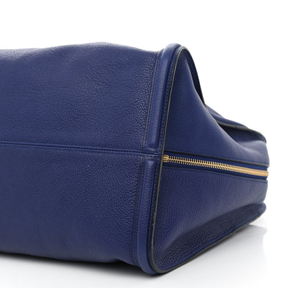 Alexander McQueen Pebbled Calfskin Large Skull Padlock Zip Around Tote Ultramarine 9 of 9