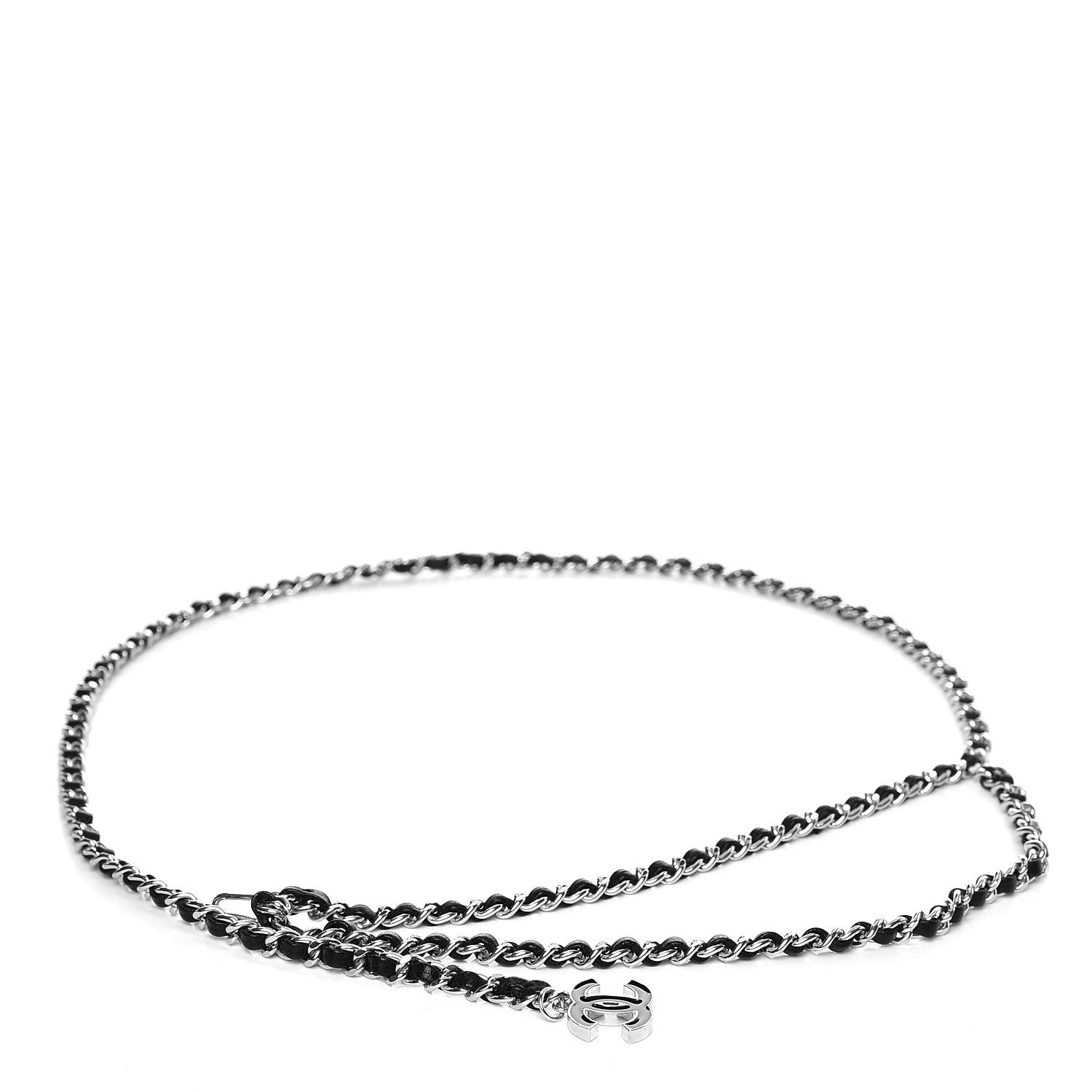 Chanel Lambskin Enamel CC Chain Belt Black Silver 1 of 4